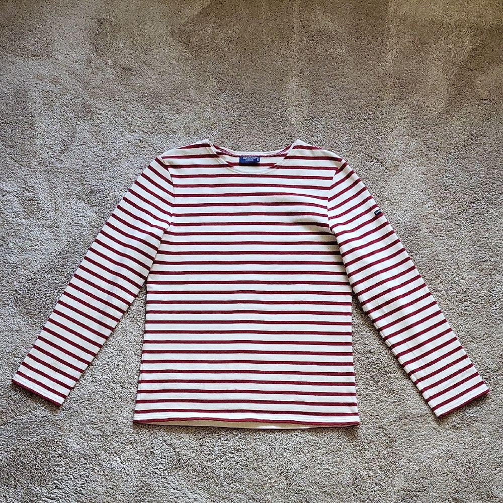 Saint James Red and White Striped Top